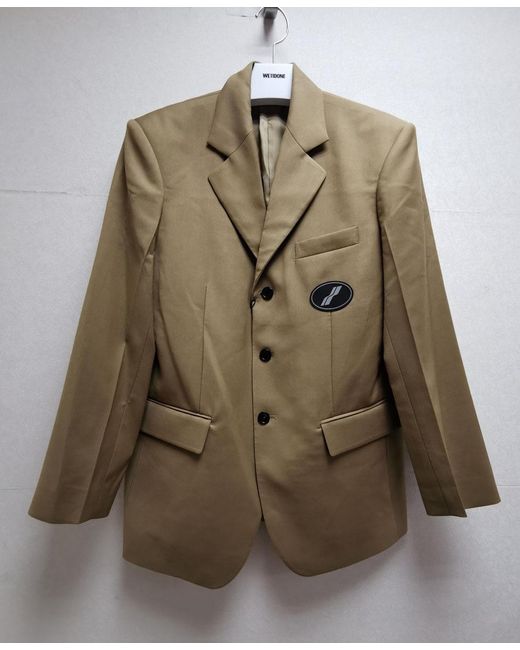 we11done Natural Logo Patch Suit Jacket for men