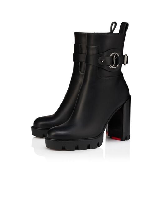 Christian Louboutin Black Dianouchette Lug Ankle Boots