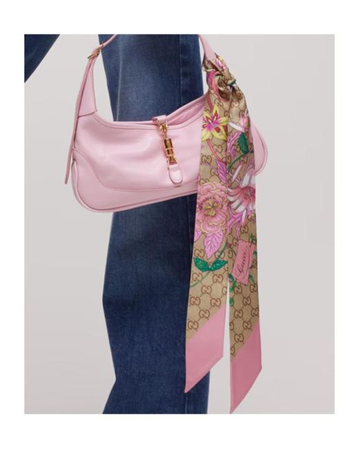 Gucci Red Printed Silk Ribbon