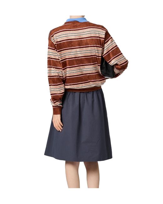 Miu Miu Brown Chenille Stripe Sweater