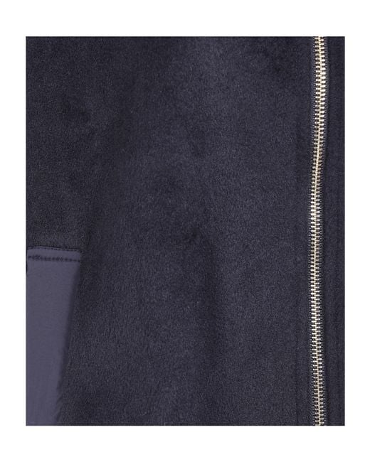 Twinset Blue Stand-Collar Zip-Up Casual Jacket