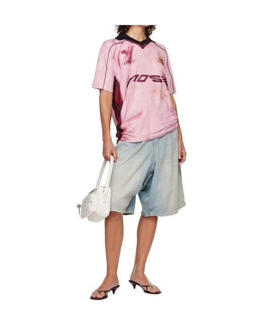ANDERSSON BELL Pink Printed Soccer Jersey T-Shirt