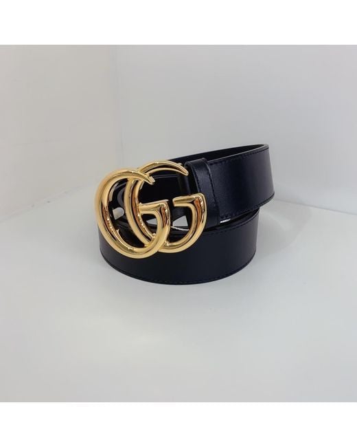 Gucci Black Gg Marmont Buckle Belt