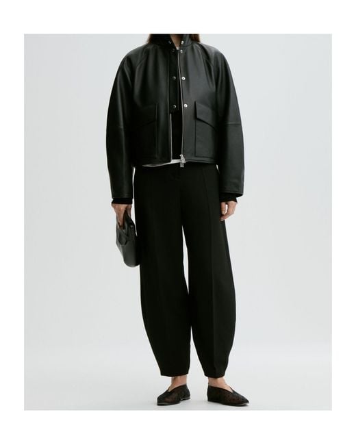 By Malene Birger Black High Neck Leather Jacket