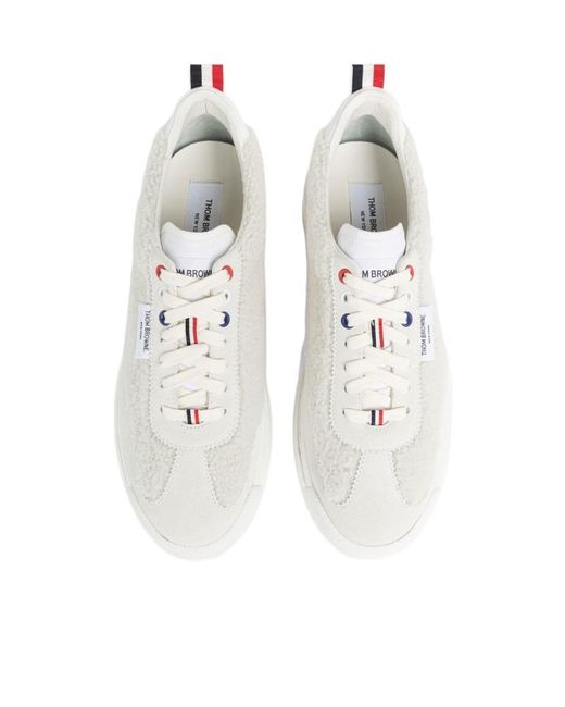 Thom Browne White Tech Runner Low-Top Sneakers for men