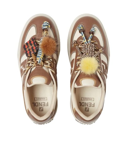 Fendi Multicolor Match Low-Top Platform Sneakers