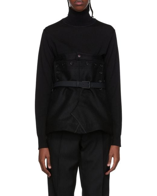 Maison Margiela Black Wool Bodice