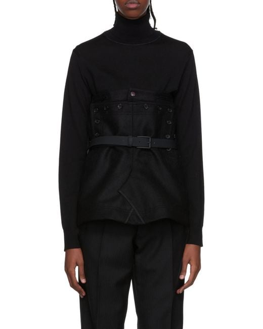 Maison Margiela Black Wool Bodice