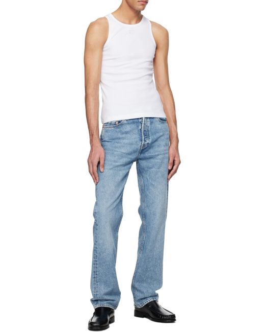 Ganni White Logo Embroidered Top