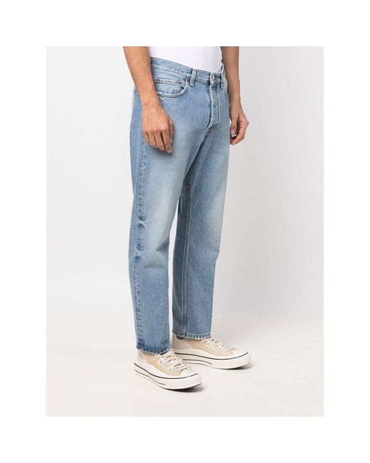 Harmony Blue Mid-Rise Straight-Leg Jeans for men