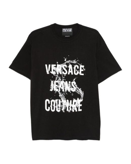 Versace Jeans Black Couture Logo Print T-Shirt for men