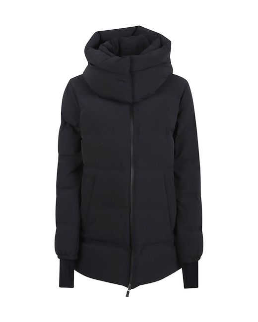 Herno Black Short Hooded Zip-Up Jacket