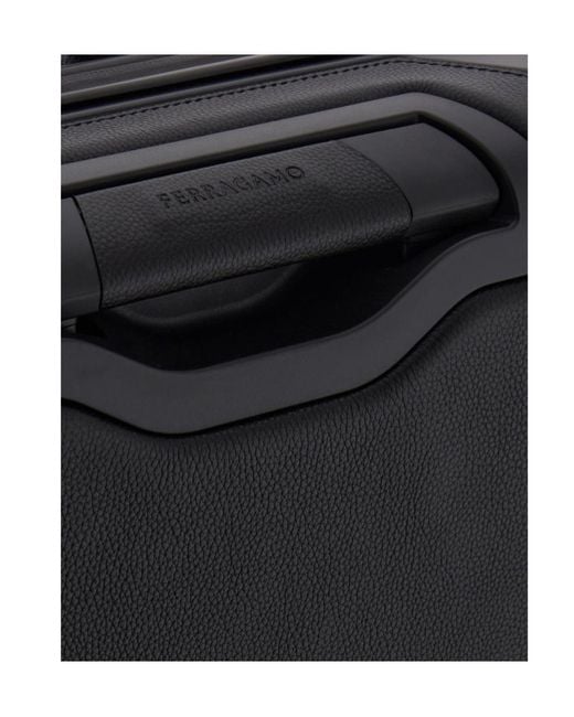 Ferragamo Black Embossed Ferragamo Monogram Hand Luggage for men