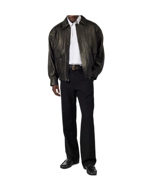 Saint Laurent Black Leather Jacket for men