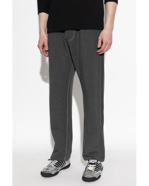 DSquared² Gray Logo Printed Track Trousers for men