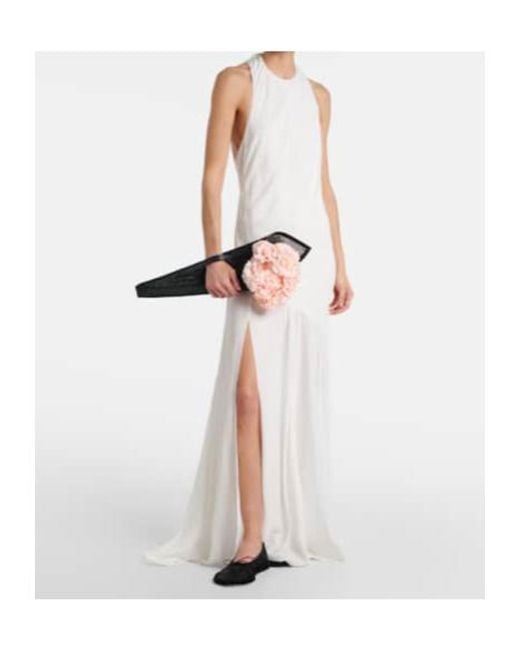 Simone Rocha White Bow-Detail Open-Back Gown