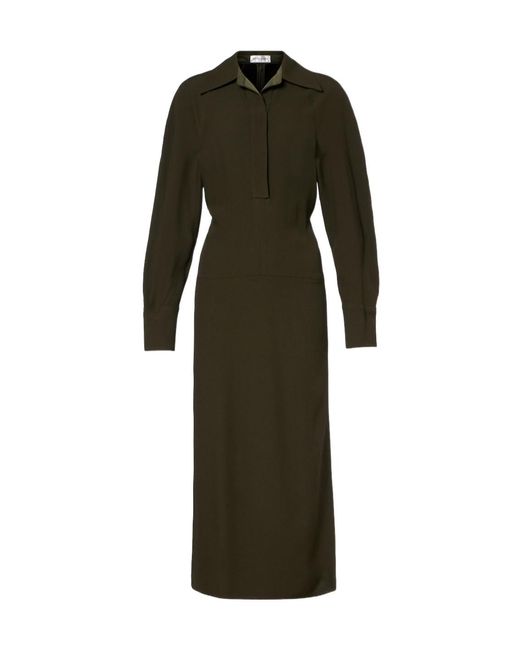 Victoria Beckham Green Asymmetric Midi Dress
