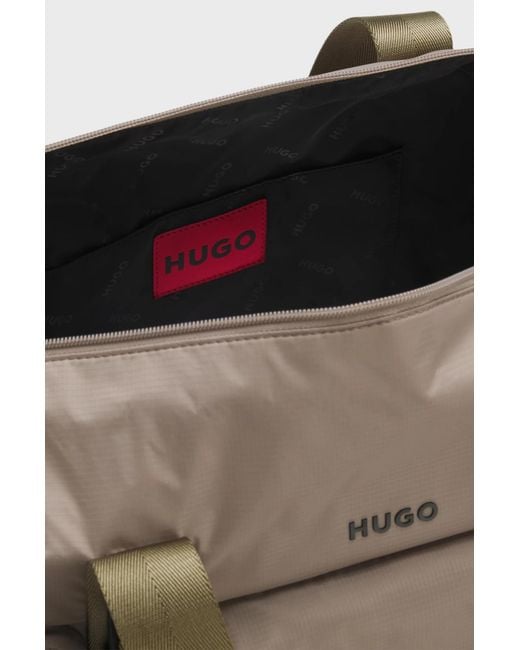 Boss Brown Holdall With Silicone-Print Logo for men