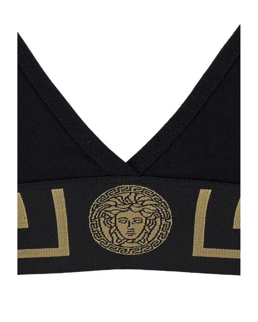 Versace Black V-Neck Sports Bra