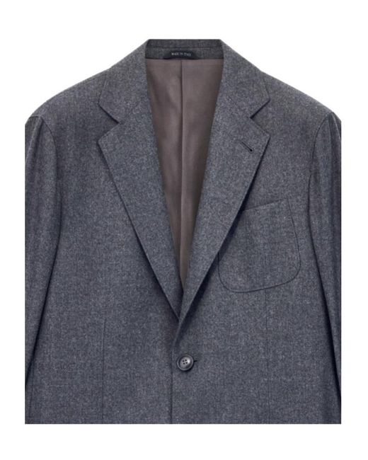 Giorgio Armani Blue Unlined Single-Breasted Stretch Cashmere Jacket With Two Buttons for men