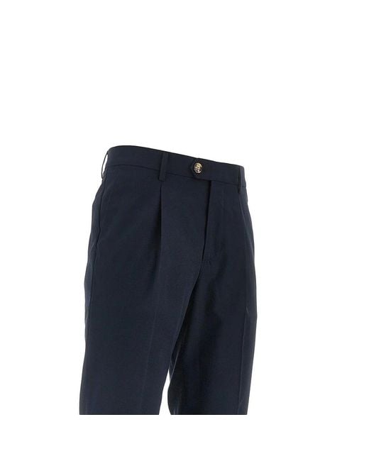 Brunello Cucinelli Blue Pleated Trousers for men
