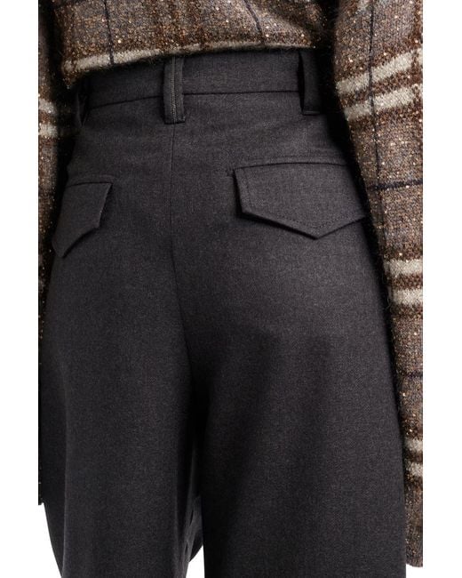 Brunello Cucinelli Black Casual Trousers With Belt Loops