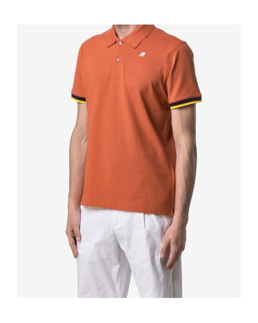 K-Way Orange Tipped Trim Polo Shirt for men