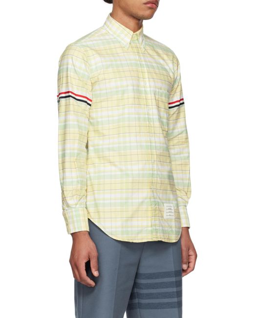 Thom Browne White Rwb-Stripe Check Shirt for men
