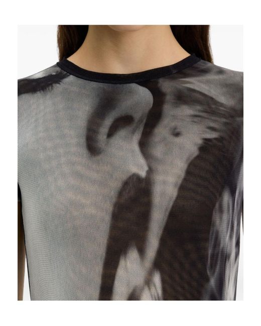 Jean Paul Gaultier Black Smoking Print T-Shirt