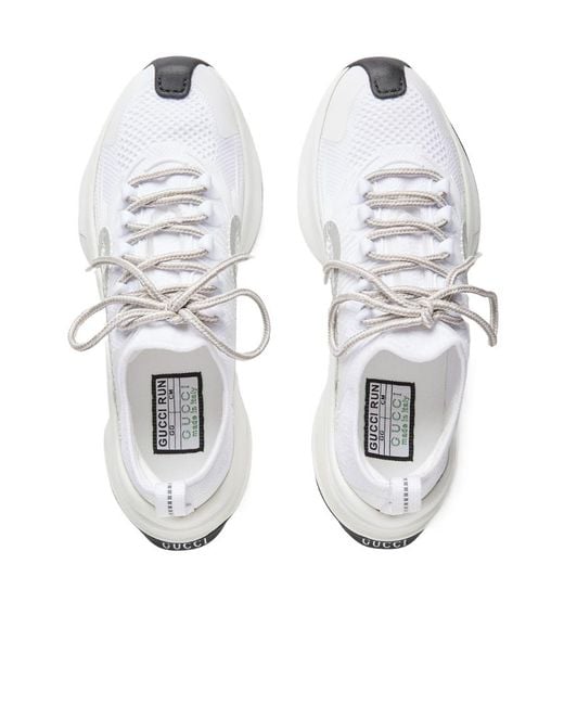 Gucci White Run Lace-Up Sneakers