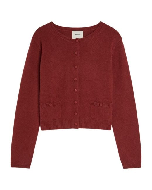 Reformation Red Clara Cashmere Cardigan