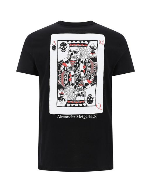 McQueen Black T-Shirt With Round Neck And Short Sleeves for men