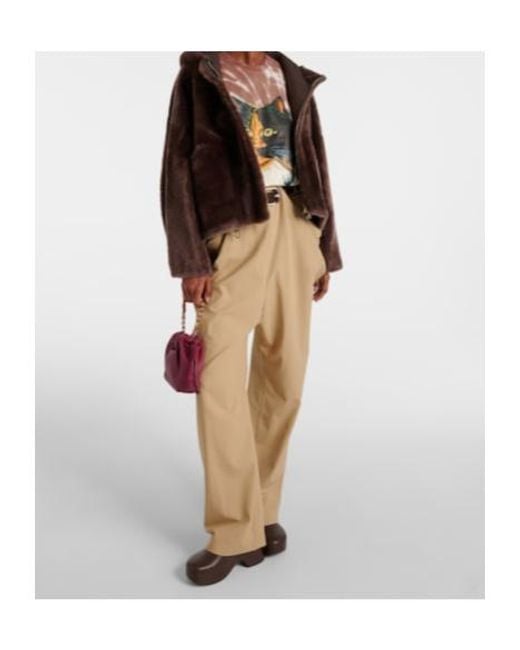 Blancha Brown Cropped Shearling Jacket