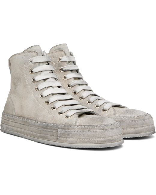 Ann Demeulemeester Gray Raven High-Top Sneakers for men