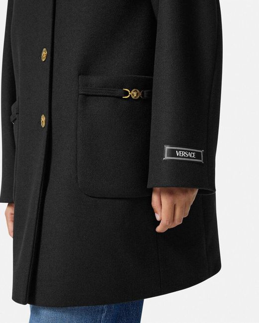 Versace Black La Medusa '95 Coat