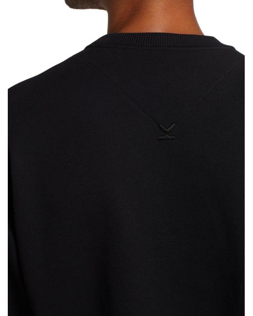KENZO Black Logo-Print Cotton Sweatshirt for men