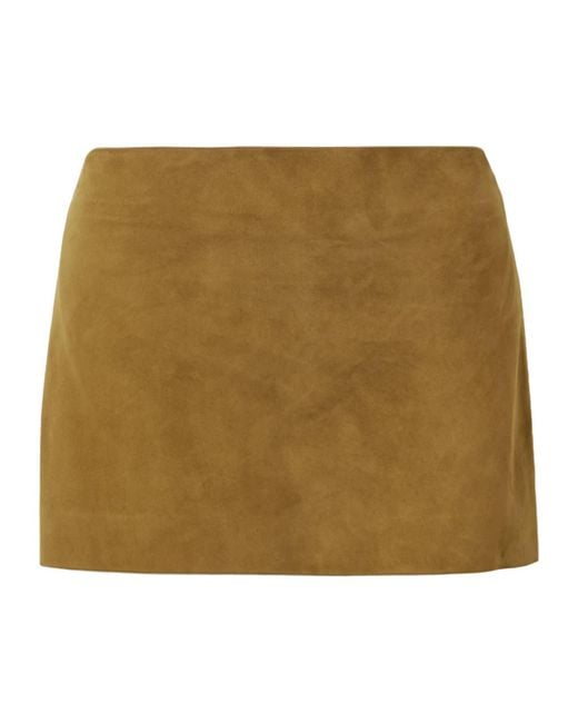 Khaite Natural Jett Suede Mini Skirt