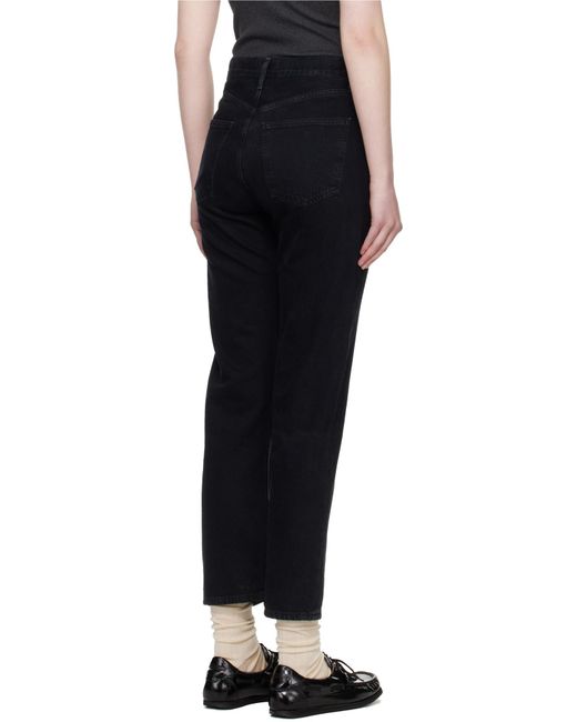 Agolde Black 90's Pinch Waist Cropped Leg Jeans