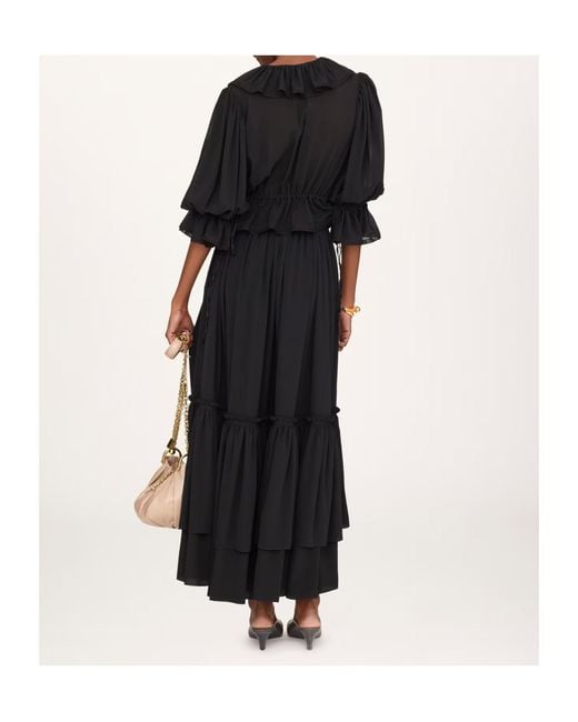 Chloé Black Tiered Ruffled Maxi Skirt