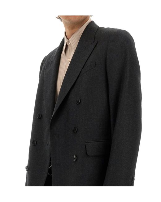 Dries Van Noten Black Buforden Double-Breasted Blazer for men