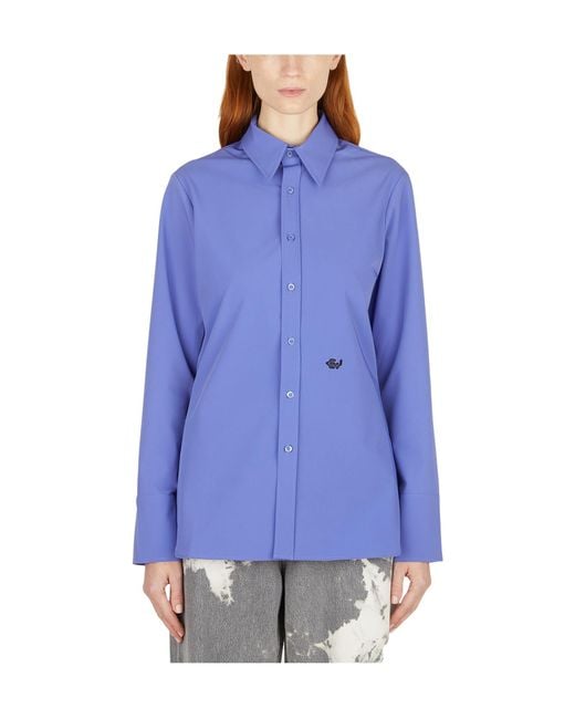 Eytys Blue Lapel Long-Sleeved Shirt