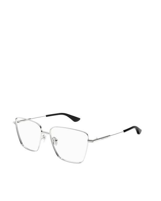 McQueen White Eyewear Square Frame Glasses