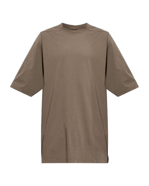 Rick Owens Gray Crew Neck Short-Sleeved T-Shirt for men