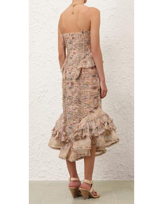 Zimmermann Natural Rebellion Ruffled Midi Dress
