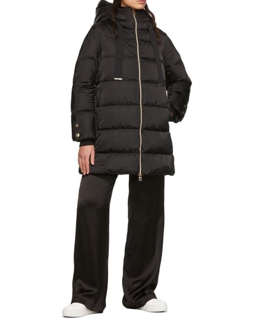 Herno Black Zip-Up Drawstring Hooded Jacket