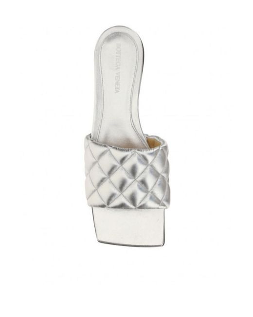 Bottega Veneta White Padded Flat Sandals