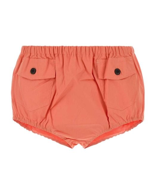 Prada Red Poplin Shorts