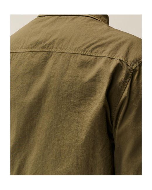 C P Company Green Flap-Pocket Shirt Jacket for men