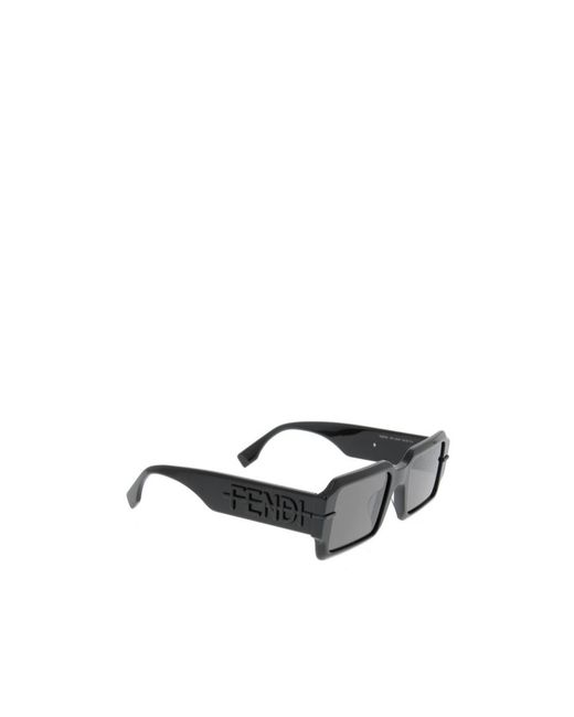 Fendi White Eyewear Rectangular Frame Sunglasses