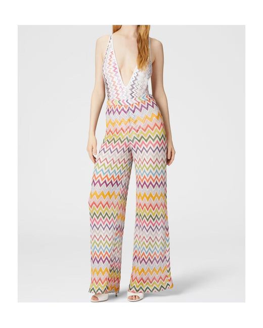 Missoni White Elastic Waist Palazzo Pants
